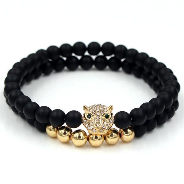 2 pieces 6mm black matte copper bead bracelet with micro zircon green eye leopard head bracelet set boyfriend gift
2 pieces 6mm black matte copper bead bracelet with micro zircon green eye leopard head bracelet set boyfriend gift
