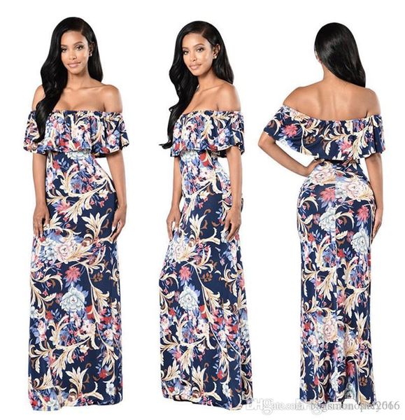 women dress shoulder slash neck sleeveless strapless elegant lady flower print bodycon waist long skirt casual loose dresses size s-xl, Black;gray
women dress shoulder slash neck sleeveless strapless elegant lady flower print bodycon waist long skirt casual loose dresses size s-xl, Black;gray