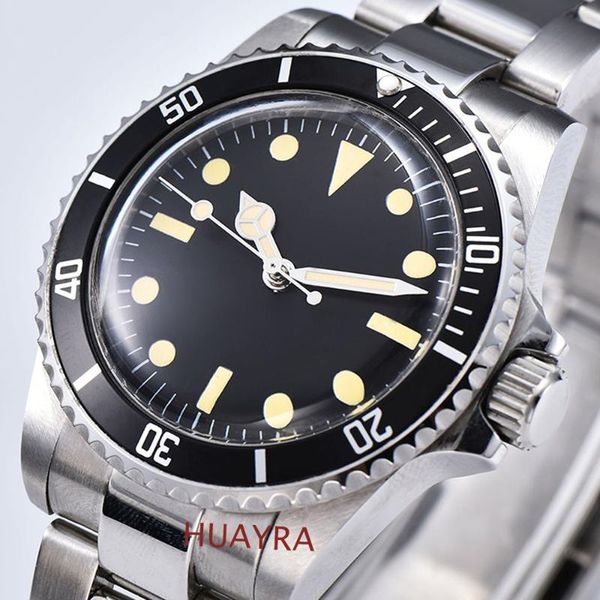 40mm retro watch men's automatic seagull movement aseptic dial aluminum bezel luminous hands acrylic glass stainless steel band, Slivery;brown
40mm retro watch men's automatic seagull movement aseptic dial aluminum bezel luminous hands acrylic glass stainless steel band, Slivery;brown
