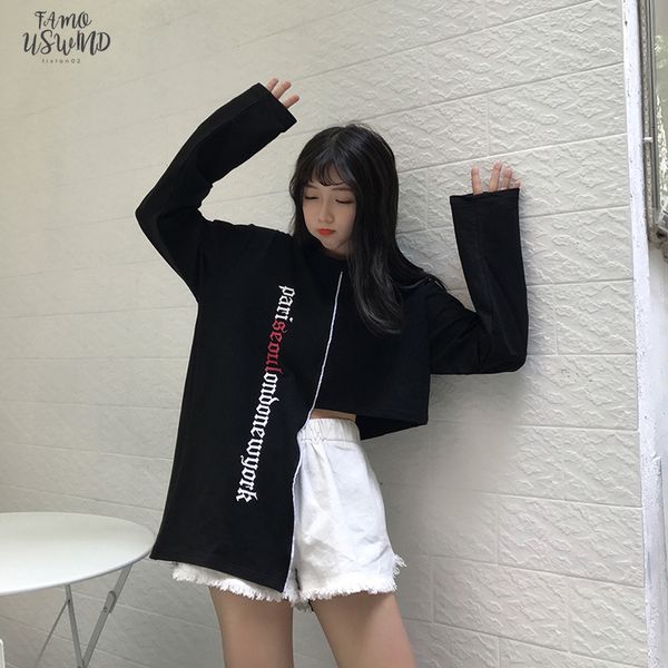 2020 new arrvial fashion halajuku letter printed irregular all match casual long sleeve female t shirts, White
2020 new arrvial fashion halajuku letter printed irregular all match casual long sleeve female t shirts, White