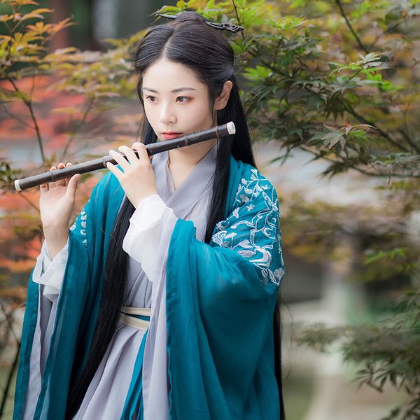traditional chinese hanfu set for woman retro ancient folk dance costume embroidery elegant oriental han dynasty party wear, Black;red
traditional chinese hanfu set for woman retro ancient folk dance costume embroidery elegant oriental han dynasty party wear, Black;red
