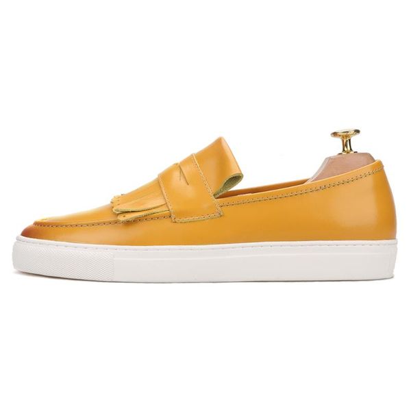 piergitar hand-brushed yellow calfskin slip-on sneakers with fringes leather insole men loafers white bottom men's casual shoes c13, Black
piergitar hand-brushed yellow calfskin slip-on sneakers with fringes leather insole men loafers white bottom men's casual shoes c13, Black