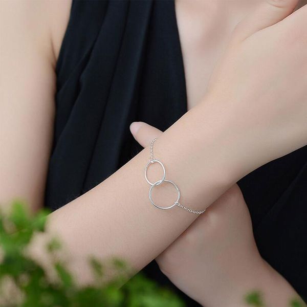 simple s925 stamp silver color anklet bracelet double circle interlock chian ankle bracelet for women s-b134, Black
simple s925 stamp silver color anklet bracelet double circle interlock chian ankle bracelet for women s-b134, Black