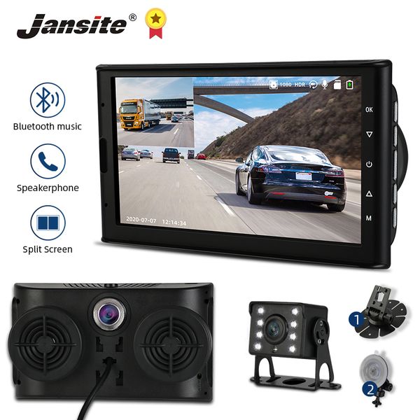 jansite 7 inch truck dvr 1080p dash cam car recorder rear view camera dual lens bluetooth 12v-24v speaker for bus van rv pickup car dvr
jansite 7 inch truck dvr 1080p dash cam car recorder rear view camera dual lens bluetooth 12v-24v speaker for bus van rv pickup car dvr
