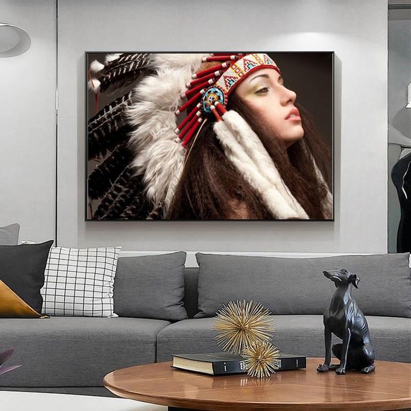 native indian beauty girl перо headdress холст поп-арт плакат и печать стены искусства для гостиной home decor (no frame
native indian beauty girl перо headdress холст поп-арт плакат и печать стены искусства для гостиной home decor (no frame