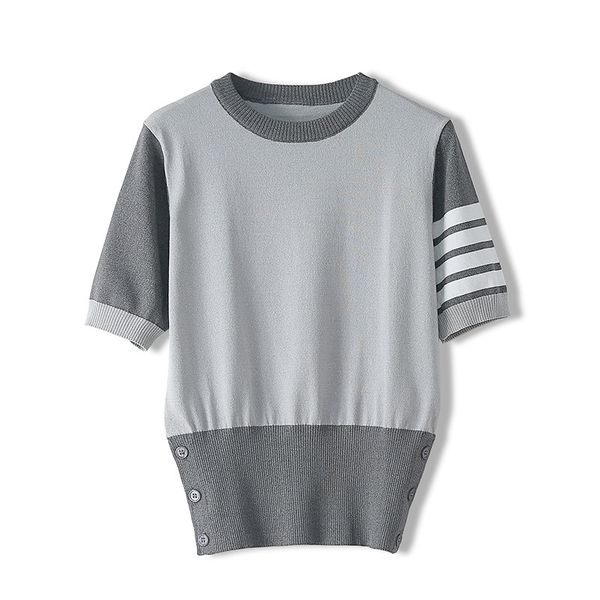 712 2020 brand same style regular short sleeve kint sweater gray pullover crew neck sweater dl, White
712 2020 brand same style regular short sleeve kint sweater gray pullover crew neck sweater dl, White