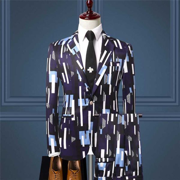 men suits new men's printed striped dress suit 2 piece banquet casual slim mens suits blazer with pants men's suit set arrivals, White;black
men suits new men's printed striped dress suit 2 piece banquet casual slim mens suits blazer with pants men's suit set arrivals, White;black
