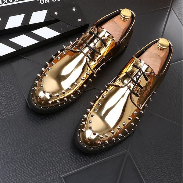 new luxury men party dress shoes breathable fashion wedding casual shoes patent leather male flats rivets tassel zapatilla, Black
new luxury men party dress shoes breathable fashion wedding casual shoes patent leather male flats rivets tassel zapatilla, Black