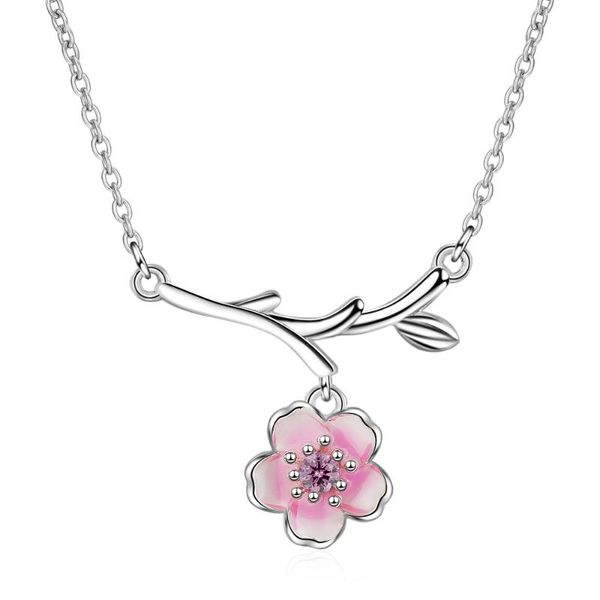romantic 925 sterling silver pink cherry blossom necklaces for women zircon epoxy flower pendant necklace
romantic 925 sterling silver pink cherry blossom necklaces for women zircon epoxy flower pendant necklace