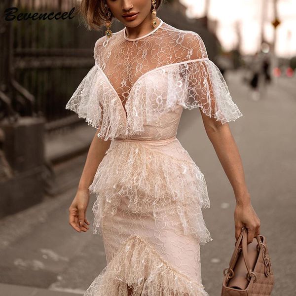 bevenccel 2020 new arrival women lace dress short sleeve ruffles maxi dress vestidos summer long party, Black;gray
bevenccel 2020 new arrival women lace dress short sleeve ruffles maxi dress vestidos summer long party, Black;gray