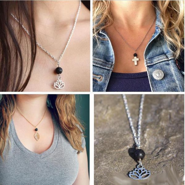 2020lotus leaf cross pendant aromatherapy essential oil diffuser necklaces natural black lava bead pendant necklace fine jewelry, Silver
2020lotus leaf cross pendant aromatherapy essential oil diffuser necklaces natural black lava bead pendant necklace fine jewelry, Silver