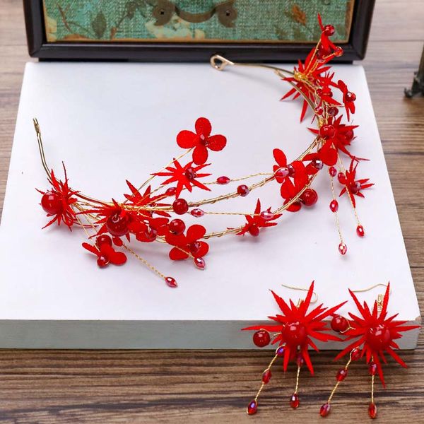 exquisite red rose chinese crystal bride headbands flower leaf bridal tiara and earrings set wedding hair accessories jewelry bh, Golden;silver
exquisite red rose chinese crystal bride headbands flower leaf bridal tiara and earrings set wedding hair accessories jewelry bh, Golden;silver