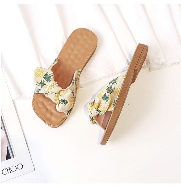 women slipper butterfly-knot pineapple print flip-flops casual outdoor soft sole non-slip slides beach ladies shoes, Black
women slipper butterfly-knot pineapple print flip-flops casual outdoor soft sole non-slip slides beach ladies shoes, Black