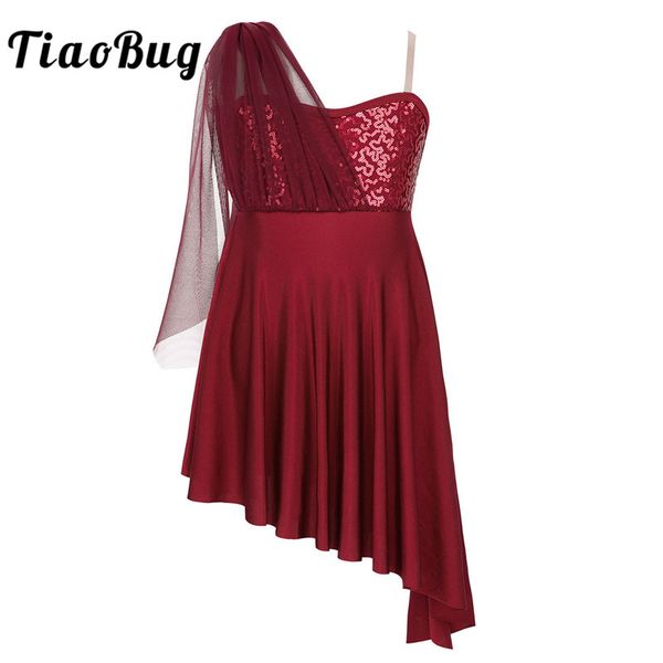 tiaobug girls contemporary lyrical dance costumes kids adjustable straps sequins side split irregular hem ballet leotard dress, Black;red
tiaobug girls contemporary lyrical dance costumes kids adjustable straps sequins side split irregular hem ballet leotard dress, Black;red