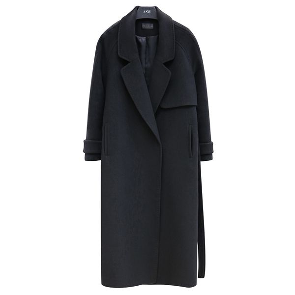 Autumn winter women's cashmere wool coats oclothes ver the knee black medium long suit collar loose woolen coat womens overcoat
Autumn winter women's cashmere wool coats oclothes ver the knee black medium long suit collar loose woolen coat womens overcoat
