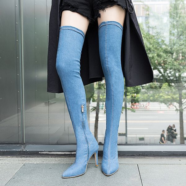 2020 женщины джинсовый над коленом boots 10см высокие каблуки фетиш длинные высокого tight тонкий boots stiletto stripper ковбой синий пром, Black
2020 женщины джинсовый над коленом boots 10см высокие каблуки фетиш длинные высокого tight тонкий boots stiletto stripper ковбой синий пром, Black