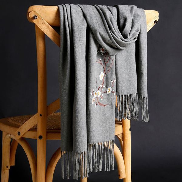 cashmere warm scarves with tassel women 2019 autumn new embroidery solid color long wraps women scarf female shawl winter scarf, Blue;gray
cashmere warm scarves with tassel women 2019 autumn new embroidery solid color long wraps women scarf female shawl winter scarf, Blue;gray