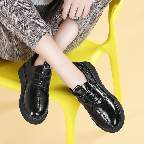 womens derby shoes casual female sneakers autumn flats british style round toe leather fall dress summer new preppy cross, Black
womens derby shoes casual female sneakers autumn flats british style round toe leather fall dress summer new preppy cross, Black