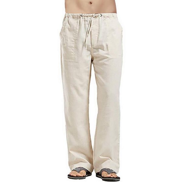 men's pants casual full length trousers spring autumn cotton blends baggy straight pants loose lace-up mid-waist solid male, Black
men's pants casual full length trousers spring autumn cotton blends baggy straight pants loose lace-up mid-waist solid male, Black