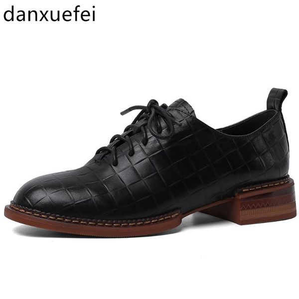 women's genuine leather lace-up flats oxfords stone pattern leisure female comfortable british style casual daily shoes women, Black
women's genuine leather lace-up flats oxfords stone pattern leisure female comfortable british style casual daily shoes women, Black