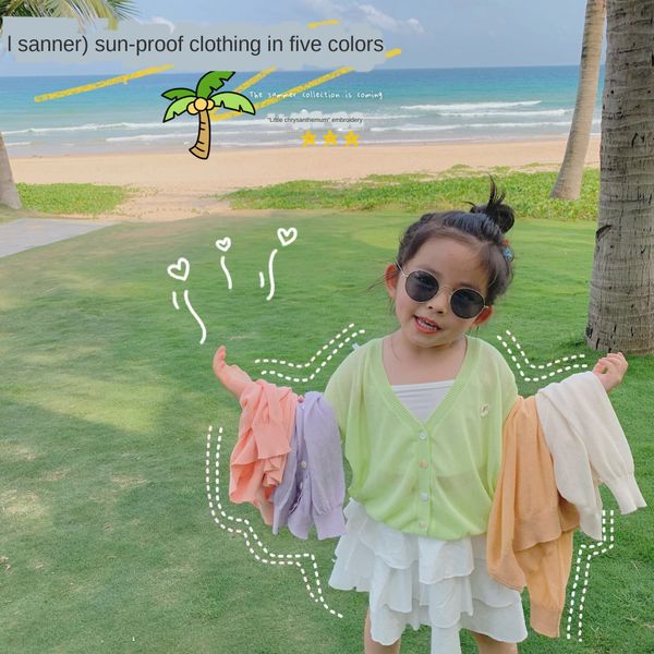 eabna xy.kids summer children's sun-proof ice silk cardigan solid color air-conditioned shirt thin knitwear sun-proof clothing sunscree, Blue
eabna xy.kids summer children's sun-proof ice silk cardigan solid color air-conditioned shirt thin knitwear sun-proof clothing sunscree, Blue