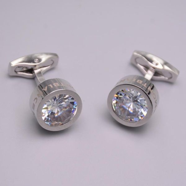 luxury shirt cufflinks fashion design crystal cuff buttons steel cuff links for men abotoadura jewelry, Silver 
luxury shirt cufflinks fashion design crystal cuff buttons steel cuff links for men abotoadura jewelry, Silver