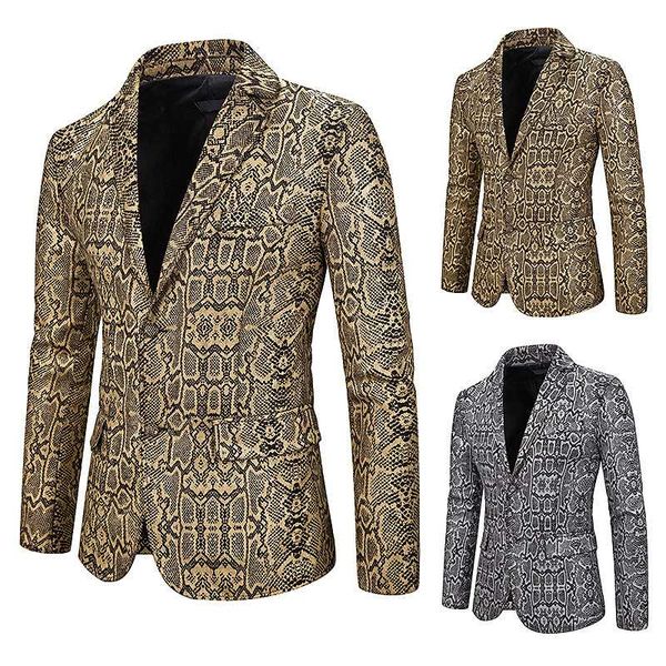 europe plus size men snake print suit jacket gilding long sleeve two button blazer jacket slim casual coat fashion streetwear, White;black
europe plus size men snake print suit jacket gilding long sleeve two button blazer jacket slim casual coat fashion streetwear, White;black