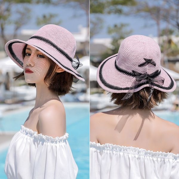 sun outdoor travel sun korean straw all-match leisure uv-proof basin hat straw hat, Blue;gray 
sun outdoor travel sun korean straw all-match leisure uv-proof basin hat straw hat, Blue;gray