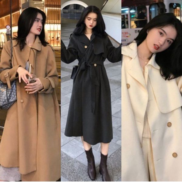 2020 winter new double-sided woolen waist-tied trench windbreaker wool coat wool woolen mid-length coat for women, Black
2020 winter new double-sided woolen waist-tied trench windbreaker wool coat wool woolen mid-length coat for women, Black