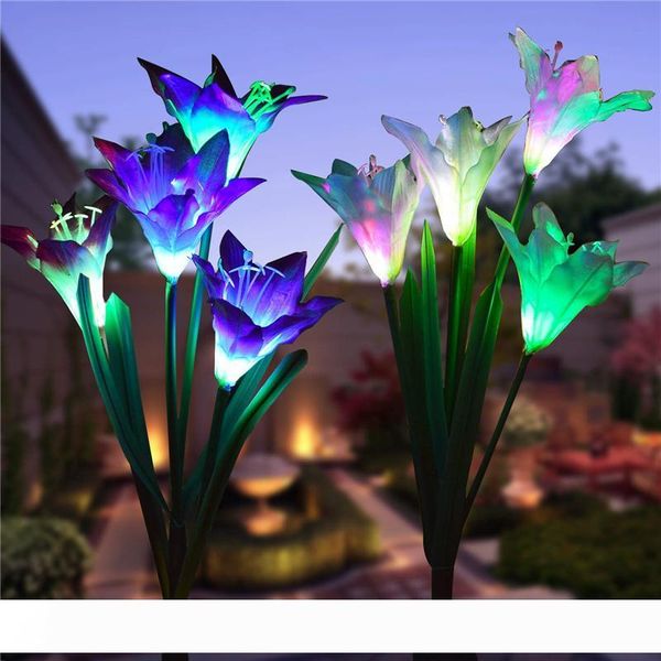 solar garden stake lights led lily flower lights multi-color changing landscape decorative lamp ip55 for garden patio
solar garden stake lights led lily flower lights multi-color changing landscape decorative lamp ip55 for garden patio