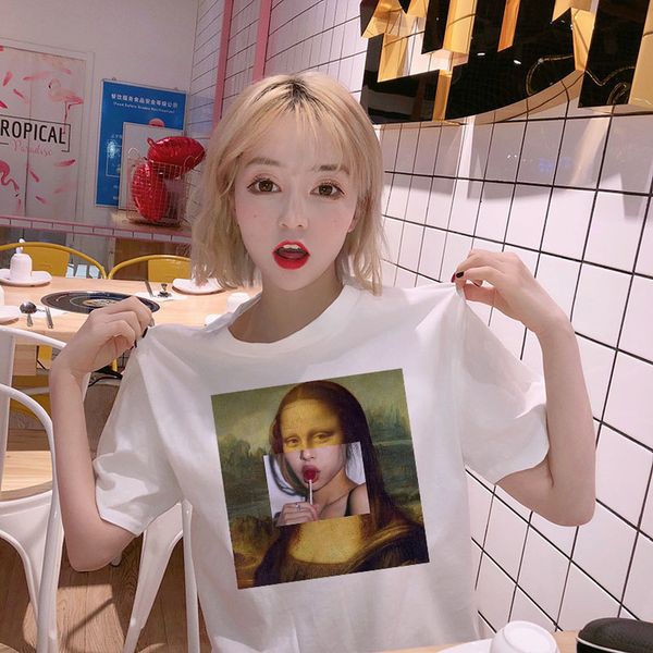 mona lisa casual fashion summer ulzzang female short sleeved loose harajuku art cartoon print applique large size hip hop shirt, White
mona lisa casual fashion summer ulzzang female short sleeved loose harajuku art cartoon print applique large size hip hop shirt, White