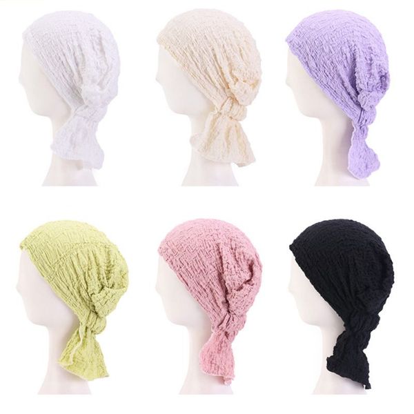 women bubble wrinkled turban hat pre tied elastic beanie head wrap chemo cap x7ya, Blue;gray
women bubble wrinkled turban hat pre tied elastic beanie head wrap chemo cap x7ya, Blue;gray