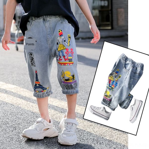 summer wear casual and boy's jeans children's casual pants big boy's five-point pants student all-match soft jeans, Blue
summer wear casual and boy's jeans children's casual pants big boy's five-point pants student all-match soft jeans, Blue