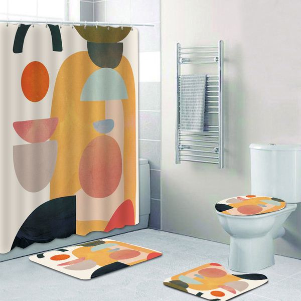 modern abstract art 70 shower curtain set retro mid century style bath curtains for bathroom home decor minimalist bath mats rug
modern abstract art 70 shower curtain set retro mid century style bath curtains for bathroom home decor minimalist bath mats rug