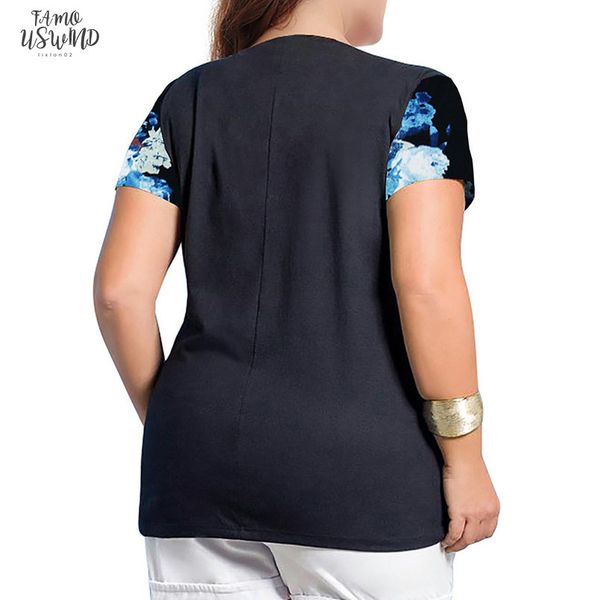 big size 9xl 2020 summer woman t shirt loose printed patchwork tshirts female fat plus size women clothing large size, White 
big size 9xl 2020 summer woman t shirt loose printed patchwork tshirts female fat plus size women clothing large size, White