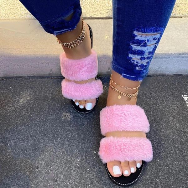 women slippers fluffy female fashion fur leopard home slides big size 42 women 2020 furry casual flats womean's footwear, Black
women slippers fluffy female fashion fur leopard home slides big size 42 women 2020 furry casual flats womean's footwear, Black