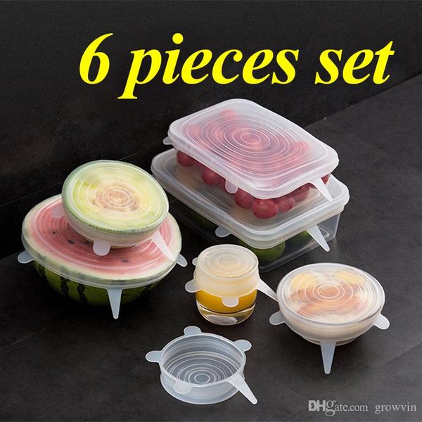 silicone stretch suction pot lids 6pcs/set food grade fresh keeping wrap seal lid pan cover kitchen tools accessories k478
silicone stretch suction pot lids 6pcs/set food grade fresh keeping wrap seal lid pan cover kitchen tools accessories k478