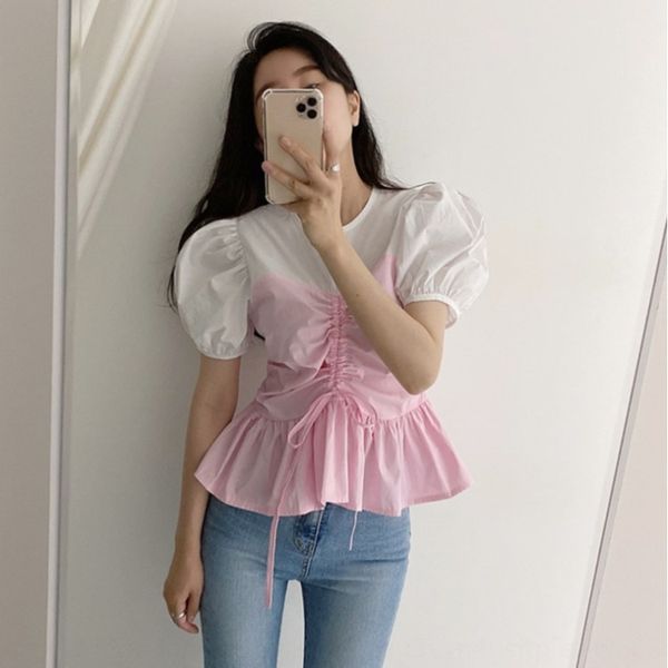w4hce korean chic sweet temperament contrast color drawstring design bubble sleeve flounced shirt korean chic sweet temperament short skirt, White
w4hce korean chic sweet temperament contrast color drawstring design bubble sleeve flounced shirt korean chic sweet temperament short skirt, White