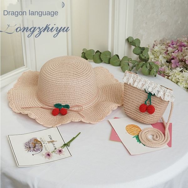 long zhiyu children's summer sunshade ins straw hat cute little cherry straw hat bag parent-child suit, Blue;gray
long zhiyu children's summer sunshade ins straw hat cute little cherry straw hat bag parent-child suit, Blue;gray
