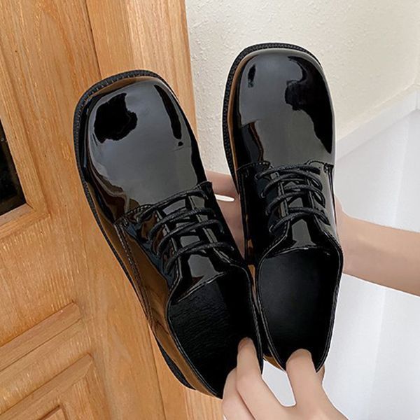 sqaure toe small leather shoes for women lace-up oxfords low heels female espadrilles loafers college girls patent&matte flats, Black
sqaure toe small leather shoes for women lace-up oxfords low heels female espadrilles loafers college girls patent&matte flats, Black