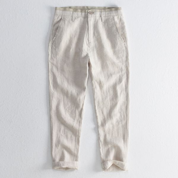 men spring summer fashion japan simple style solid color straight pant male linen breathable easy match skinny ankle length pant, Black
men spring summer fashion japan simple style solid color straight pant male linen breathable easy match skinny ankle length pant, Black