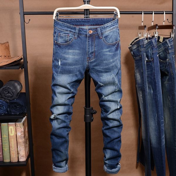 small-legged men's korean-style slim-fit and hole-piercing stretch pants jeans and jeans trendy youth fashion pants personality, Blue
small-legged men's korean-style slim-fit and hole-piercing stretch pants jeans and jeans trendy youth fashion pants personality, Blue
