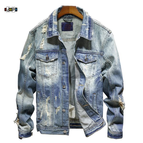 idopy new men`s jean jacket motorcycle destroyed motorbike holes distressed biker jean trucker denim jacket for male, Black;brown
idopy new men`s jean jacket motorcycle destroyed motorbike holes distressed biker jean trucker denim jacket for male, Black;brown