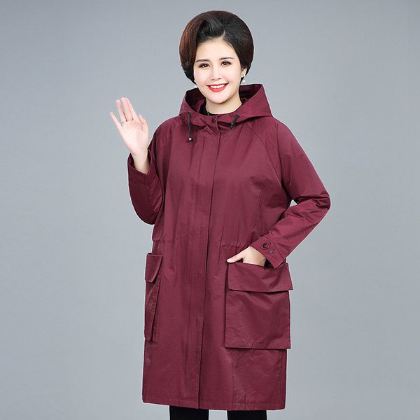 women's trench coats spring autumn elderly mother jacket fashion solid color oversized hooded coat causal long women windbreaker plus s, Tan;black
women's trench coats spring autumn elderly mother jacket fashion solid color oversized hooded coat causal long women windbreaker plus s, Tan;black
