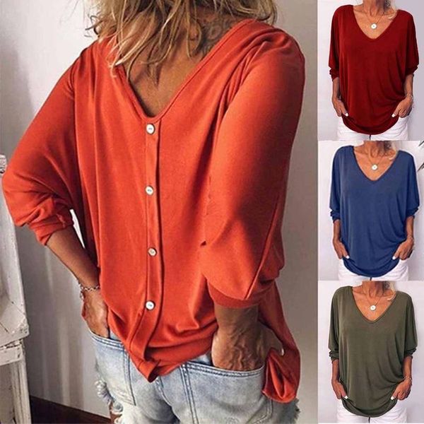 women casual batwing sleeve blouse loose solid color long sleeve tee shirt lady 2020 v neck back button baggy s-5xl, White
women casual batwing sleeve blouse loose solid color long sleeve tee shirt lady 2020 v neck back button baggy s-5xl, White