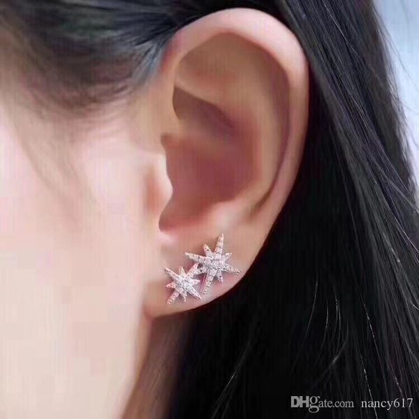 new womens 925 luxury sterling silver jewelry designer earrings fashion lover's gift double stars stud earrings full of diamond, Golden;silver
new womens 925 luxury sterling silver jewelry designer earrings fashion lover's gift double stars stud earrings full of diamond, Golden;silver