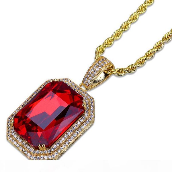 hiphop ruby pendant necklaces for men luxury gold plated chains dj ice out jewelry zircon charm accessories, Silver
hiphop ruby pendant necklaces for men luxury gold plated chains dj ice out jewelry zircon charm accessories, Silver
