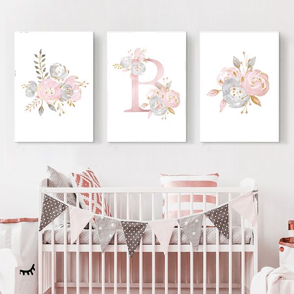 baby canvas poster nursery art painting girl's custom name posters pink flower print paintings wall pictures for baby room decor
baby canvas poster nursery art painting girl's custom name posters pink flower print paintings wall pictures for baby room decor
