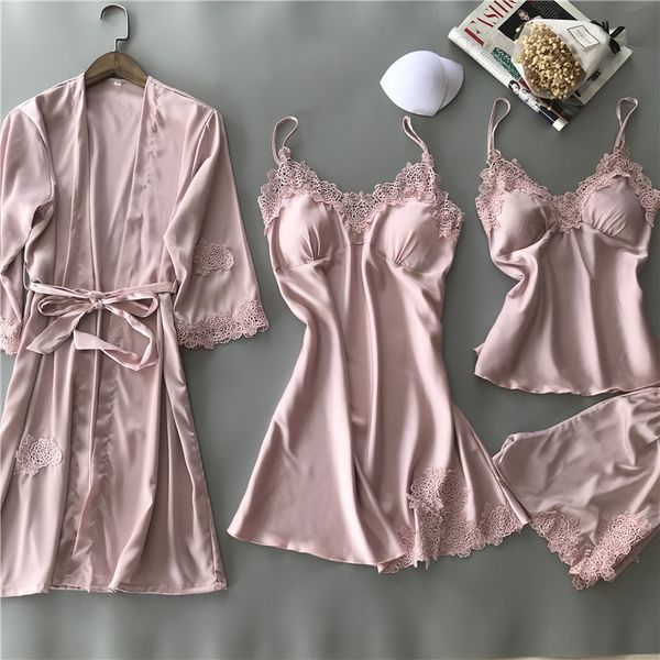 women's sleepwear simisi 4pcs nightgown suit rayon solid lace robe sets with chest pad above knee, mini leisure home clothes sleep wear, Black;red
women's sleepwear simisi 4pcs nightgown suit rayon solid lace robe sets with chest pad above knee, mini leisure home clothes sleep wear, Black;red