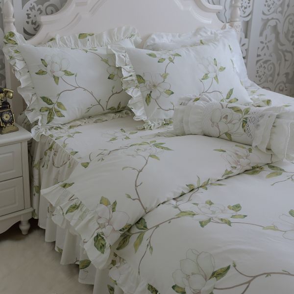 cotton twill ruffled quilt cover comfortable pillowcase small fresh flower green bedding set bedspread kit hm-07f
cotton twill ruffled quilt cover comfortable pillowcase small fresh flower green bedding set bedspread kit hm-07f